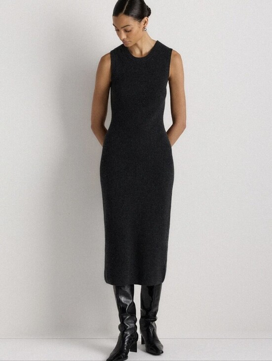 Quince Dresses & Skirts - Quince 100% Mongolian Cashmere Sleeveless Midi Sweater Dress Grey Small NWOT